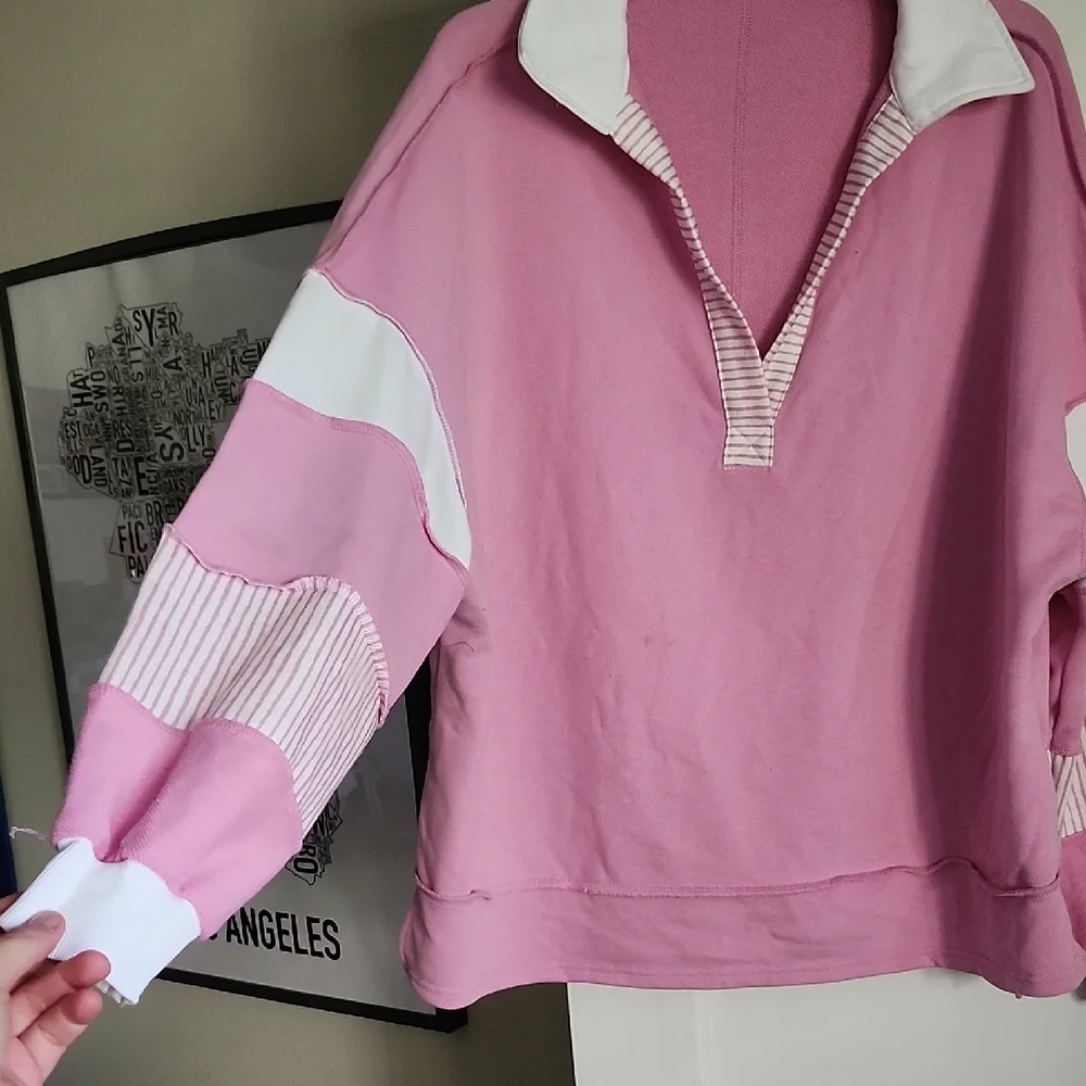 Women's Long Sleeved French Terry Style Sweatshirt - Picture 2 of 11